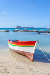 Barque de p&ecirc;che &agrave; Cap Malheureux, &icirc;le Maurice, 