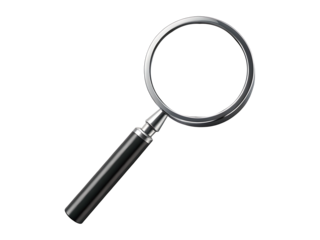 magnifying glass isolated on transparent white background PNG. GENERATIVE AI
