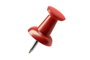 red push pin isolated on white background PNG. GENERATIVE AI