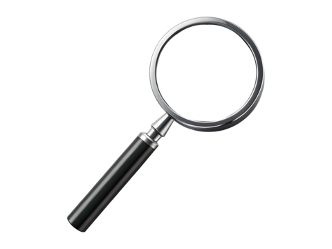magnifying glass isolated on transparent white background PNG. GENERATIVE AI