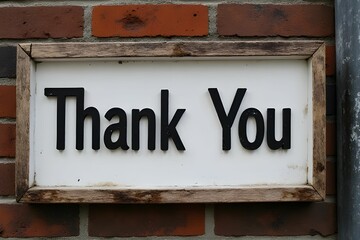 Fototapeta premium Thank you sign board. The sign is designed for various uses, including gratitude messages, hospitality themes, business appreciation, and customer service expressions