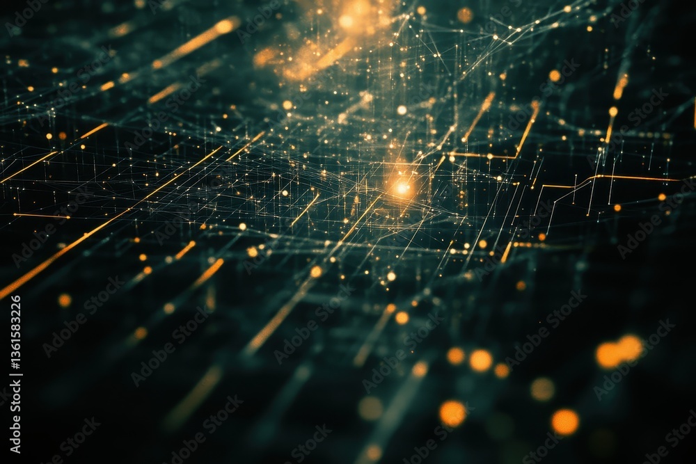 Leinwandbilder complex network of data connections and processing over abstract background showcasing technology, g