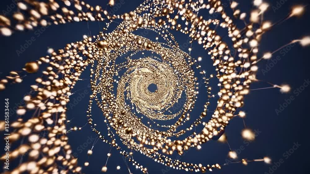 Poster Abstract video with a swirling pattern of glowing lights. Captured from a low-angle, creating a dynamic, immersive visual effect. Live desktop wallpaper.