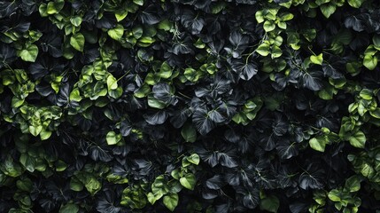 Fototapeta premium Lush green and dark leaves background wall