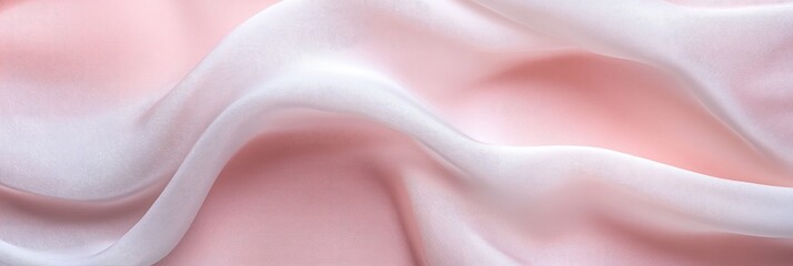 Obraz premium Delicate, flowing fabric in soft pink and white hues
