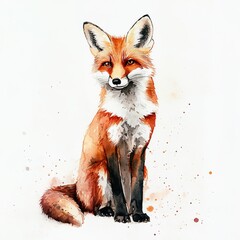 Obraz premium red fox isolated on white background