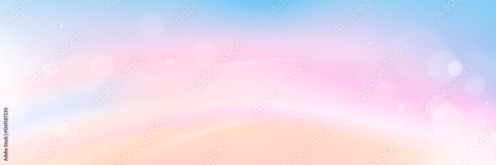 Poster sky clouds with light purple,blue,pink color vector banner.abstract pastel sky pattern of blurry lig