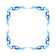Abstract Water Splash Frame Vector Design. Blue Liquid Wave Border Decoration