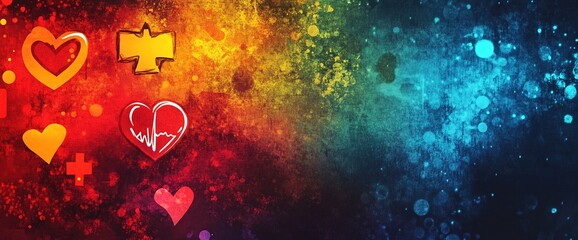 Health Symbols Colorful Bottom Texture