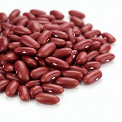 Red kidney beans isolated on a white background. Close-up.