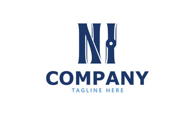 NI N ni initial logo | initial based abstract modern minimal creative logo, vector template image. luxury logotype logo, real estate homie logo. typography logo. initials logo