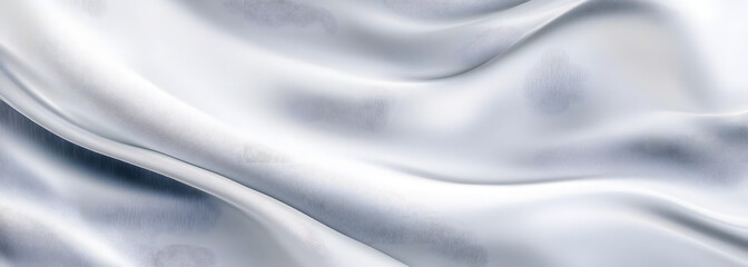 Fototapeta premium White gray satin texture that is white silver fabric silk panorama background with beautiful soft blur pattern natural.