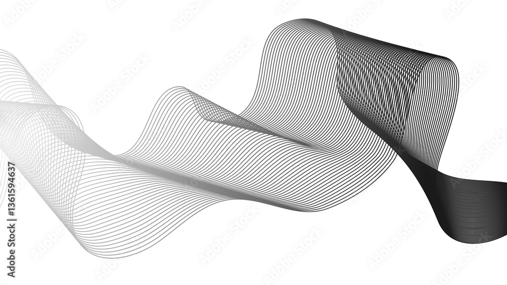 Poster abstract backdrop with grey wave gradient lines
