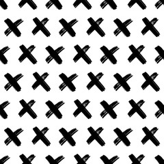 Seamless pattern with hand drawn cross symbols