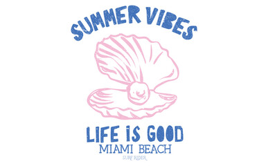 Seashell vintage artwork. Summer vibes artwork. Seashell line drawing. Sea you at the beach. Miami beach modern abstract art.