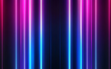 Fototapeta premium Vibrant neon stripes in blue and pink hues create a lively atmosphere.