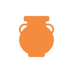orange pottery vase decoration