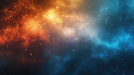 Cosmic Background with Bright Stars and Colorful Nebulae in Space