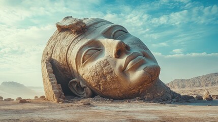 Monumental ancient statue discovered in desert archeological site reveals Egypt's historical grandeur