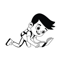 Starting new Story reading Vector Style Outline illustration. Eps 10 File 