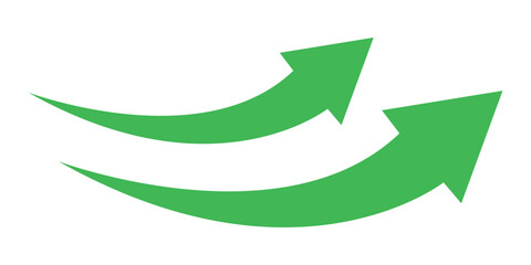 Green arrow icon vector, curved green arrow icon vector in trendy flat style illustration isolated on white background.
