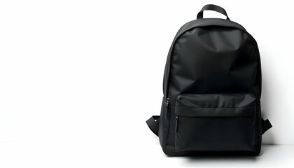 Naklejka premium School backpack with school stationery isolated on white