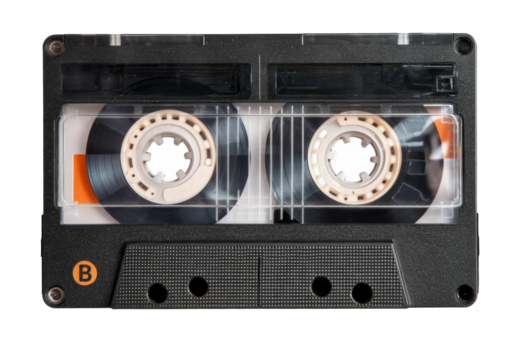 audio cassette tape isolated on white background