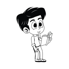 Deep in Thought Vector Style Outline illustration. Eps 10 File 