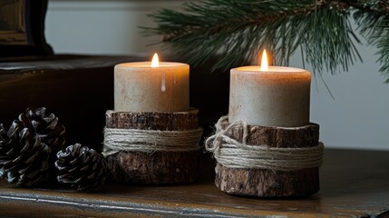 Rustic Candles: A Cozy Winter Glow