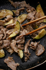 茄子と豚肉の味噌炒め