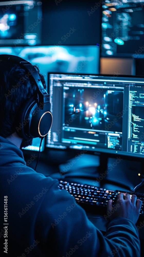 Poster a motion graphics designer using ai to create dynamic visual effects for videos, ai motion graphics,