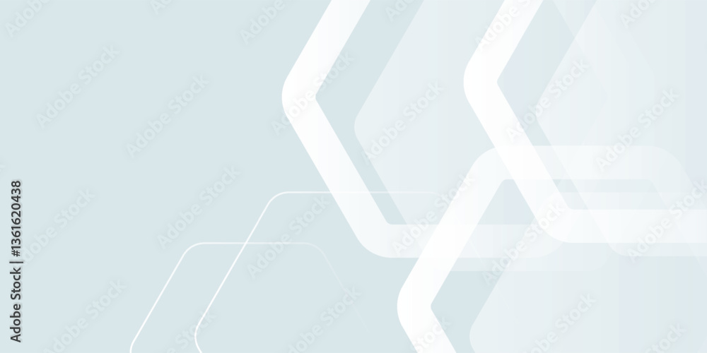Poster minimalistic abstract background with hexagonal lines and soft gradients in light tones