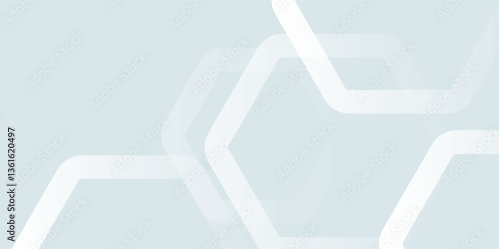 Poster minimalistic abstract background with hexagonal lines and soft gradients in light tones