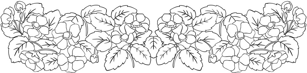 Coloring page Strawberry blossoms Edible Flowers