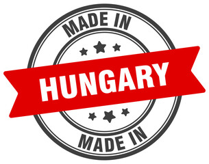 Made in Hungary round sign. Made in Hungary stamp.