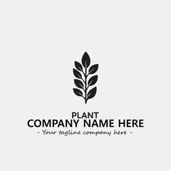 Plant illustration for logo company black and white vector image
