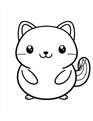 Fototapeta premium Playful Pup in Line Art: An adorable pup depicted in captivating black and white line art. The cartoon style captures a charming and simplistic feel