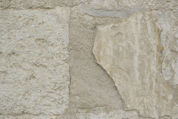 Old wall with abstract blank space for text. Detail of ancient wall. Close-up. Selective focus.