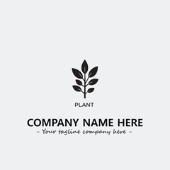 Plant illustration for logo company black and white vector image
