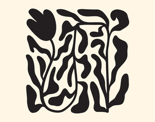 Beautiful and unique contemporary botanical abstract plant poster art. vector floral motifs