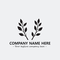 Plant illustration for logo company black and white vector image
