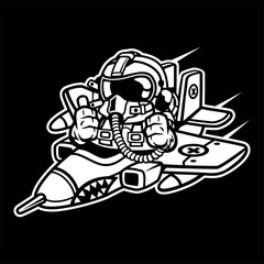 astronaut in space vector design