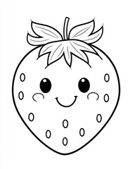 Obraz premium Smiling Strawberry Delight: A cheerful cartoon strawberry illustration, featuring a friendly expression and perfect for illustrating fresh fruit and healthy lifestyle concepts.