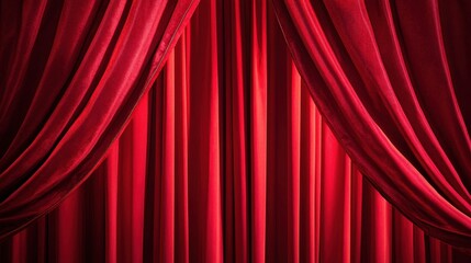 Elegant Red Curtain on a Stage