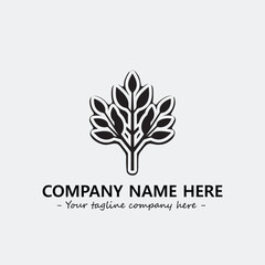 Plant illustration for logo company black and white vector image
