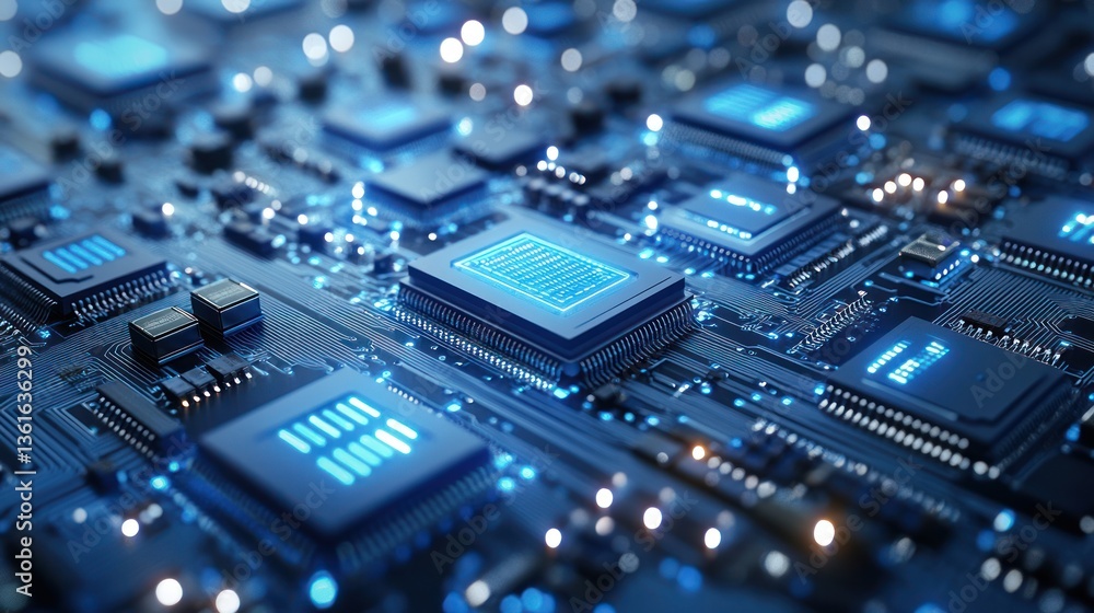 Aufkleber circuit board with processors - high tech design