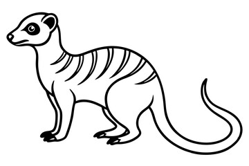 meerkat silhouette line art vector illustration