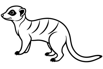 Fototapeta premium meerkat silhouette line art vector illustration