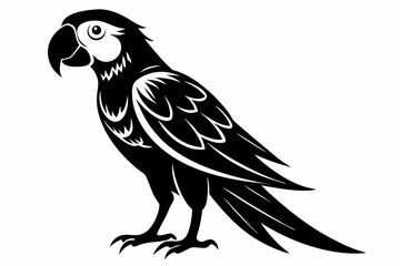 macaw silhouette line art vector illustration