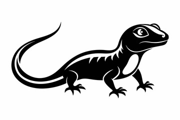 Obraz premium lizard silhouette line art vector illustration